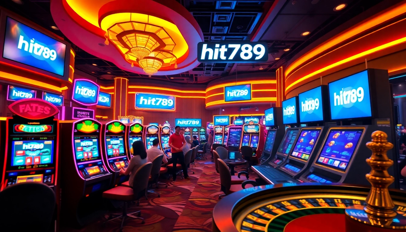 Experience the excitement of hit789's dynamic casino environment with vibrant slot machines.