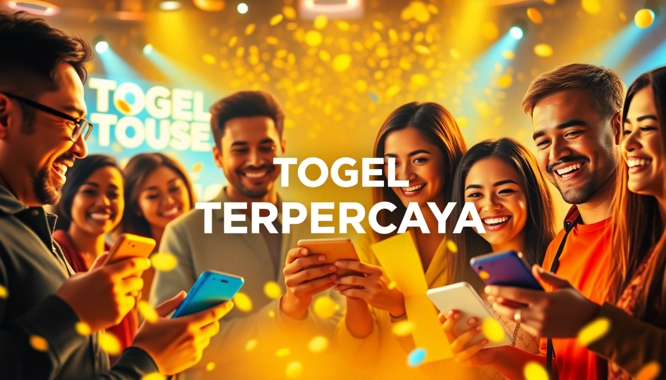 Exciting mobile lottery experience showcasing TOGEL TERPERCAYA with happy players.