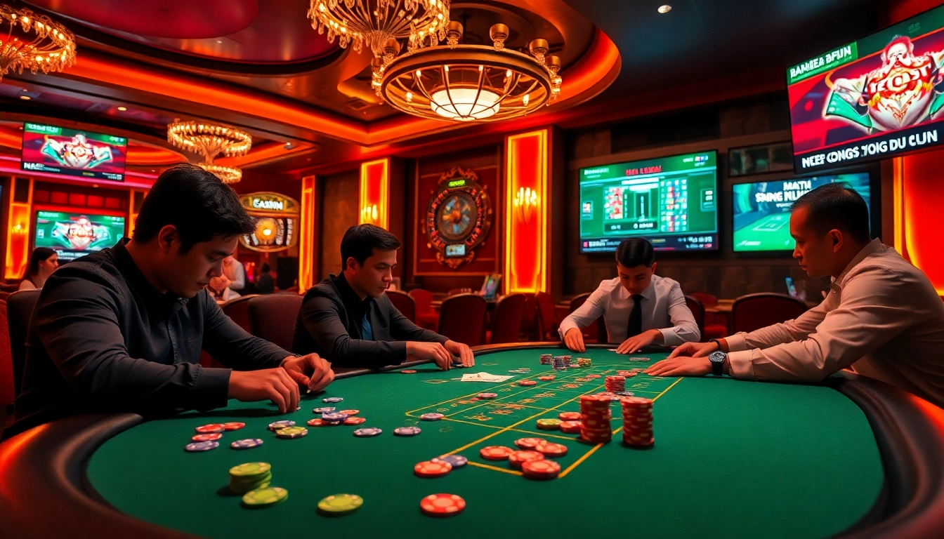 Experience the thrill of poker with bong da lu fun as players engage in high-stakes bets at a vibrant casino.