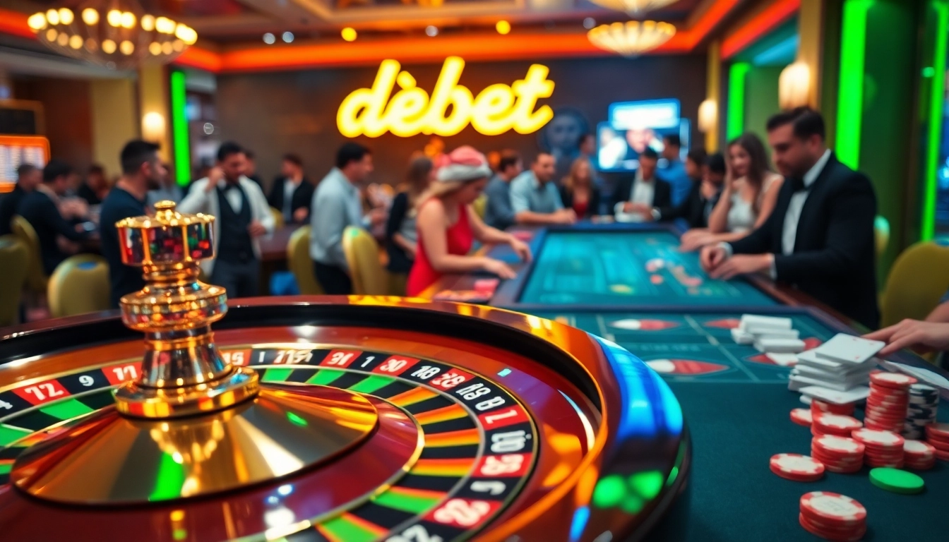 Experience the thrill of betting at the debet roulette wheel in a lively casino setting.