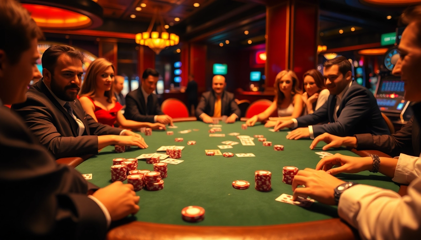 Experience the thrill of winning at the casino poker table featured at https://tylekeouytin.com/, showcasing vibrant chips and cards.