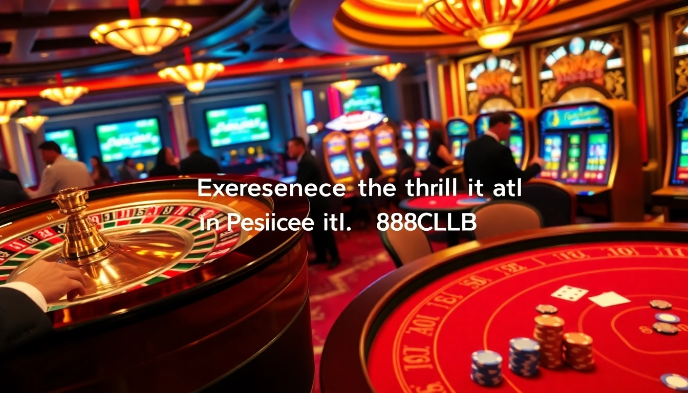 Experience 88CLB’s thrilling gambling atmosphere with poker chips and a roulette wheel.